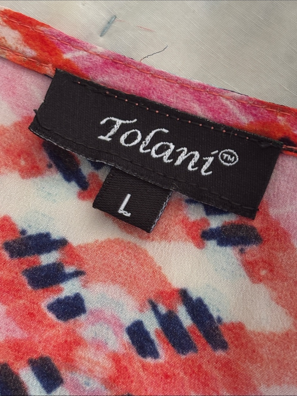 Tolani 100% silk top - kaftan style blouse * sz L * - Picture 5 of 8
